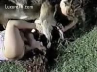 Foursome with a goat